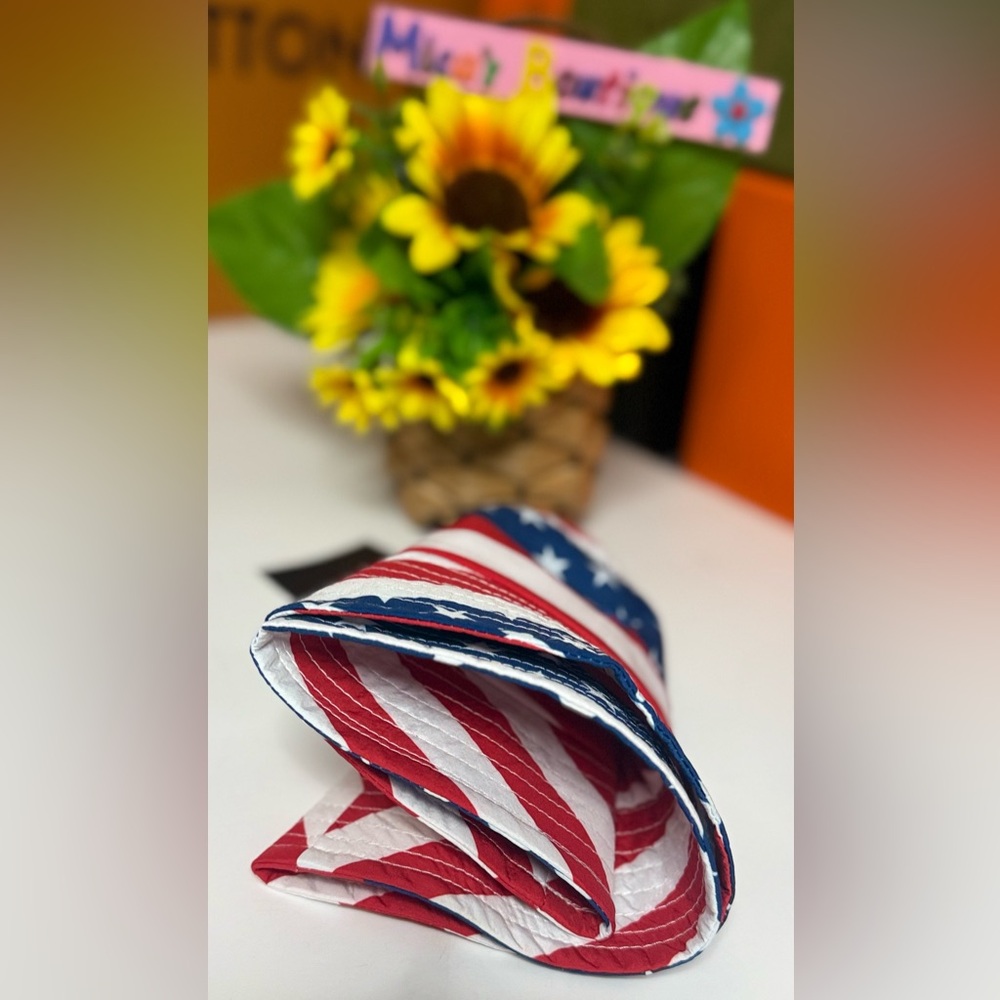 🆕HURLEY Unisex Patriotic Flag Bucket Hat - Red, White & Blue - Picture 16 of 17